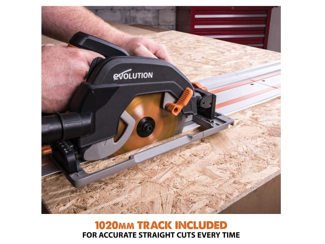 Evolution R185CCSX Circular Track Saw Kit 185mm 1600W 110V Adjustable Depth