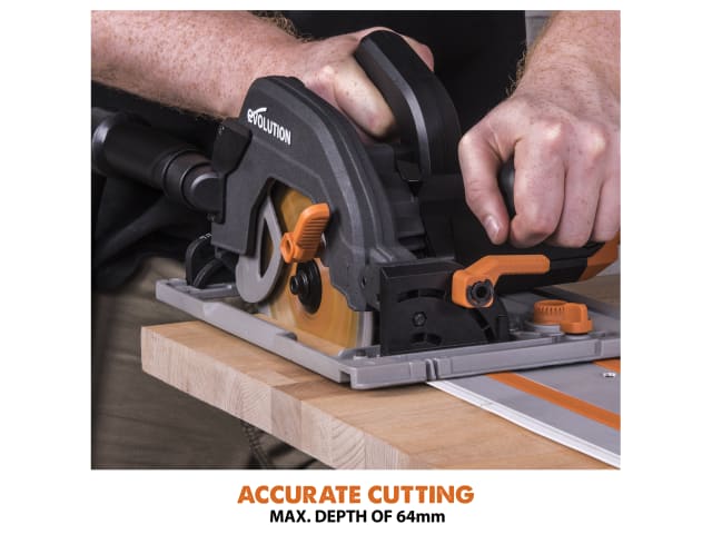 Evolution R185CCSX Circular Track Saw Kit 185mm 1600W 110V Adjustable Depth