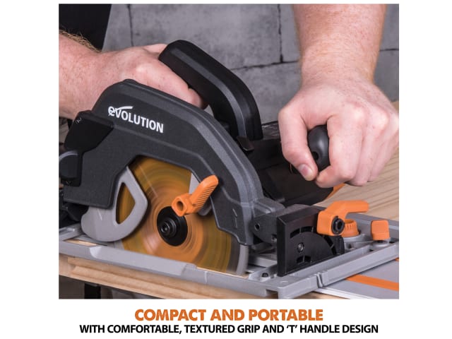 Evolution R185CCSX Circular Track Saw Kit 185mm 1600W 110V Adjustable Depth