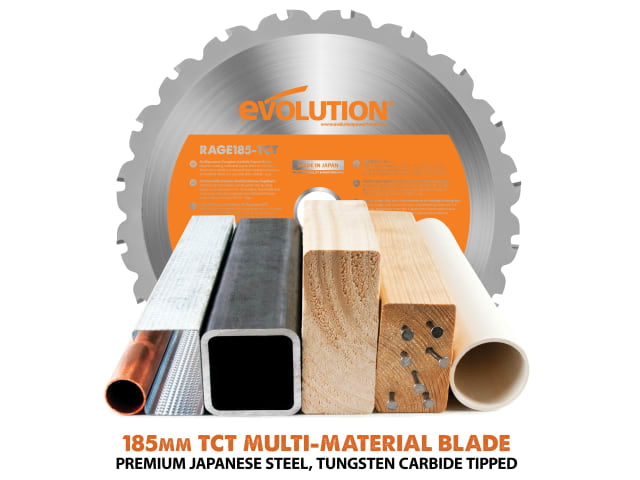 Evolution R185CCSX Circular Track Saw Kit 185mm 1600W Adjustable Depth