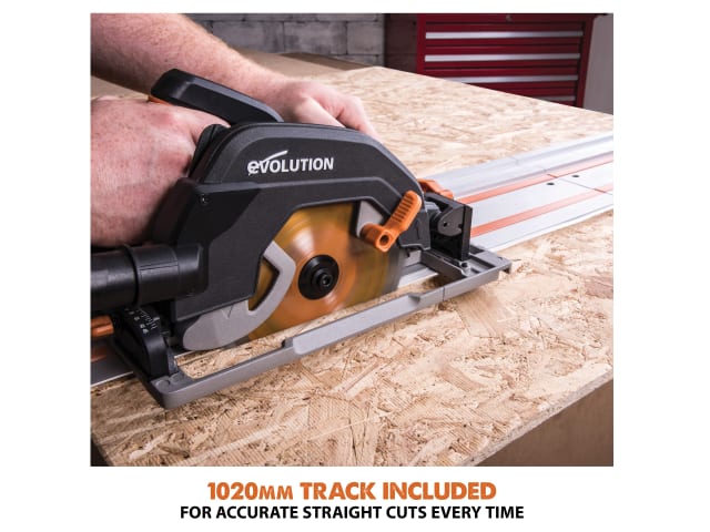 Evolution R185CCSX Circular Track Saw Kit 185mm 1600W Adjustable Depth