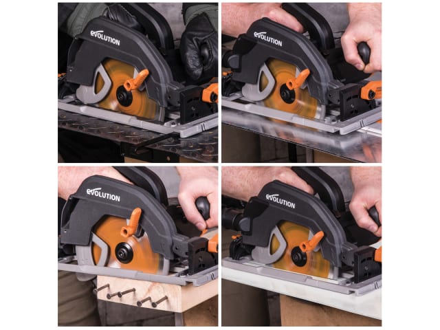 Evolution R185CCSX Circular Track Saw Kit 185mm 1600W Adjustable Depth