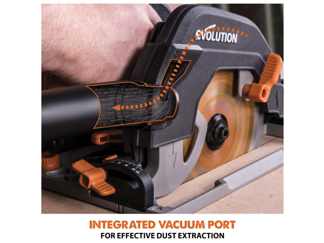 Evolution R185CCSX Circular Track Saw Kit 185mm 1600W Adjustable Depth
