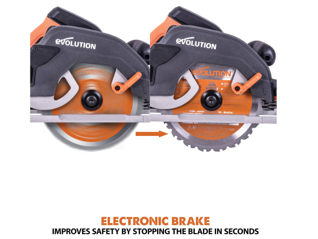 Evolution R185CCSX Circular Track Saw Kit 185mm 1600W Adjustable Depth