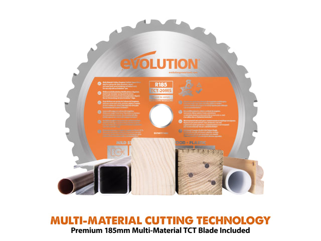 Evolution R185CMS-Li EXT 18V Compound Mitre Saw Multi-Material Cutting Tool