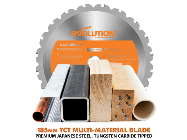 Evolution R185CCSX+ Circular Track Saw 185mm 1600W 110V Adjustable Depth