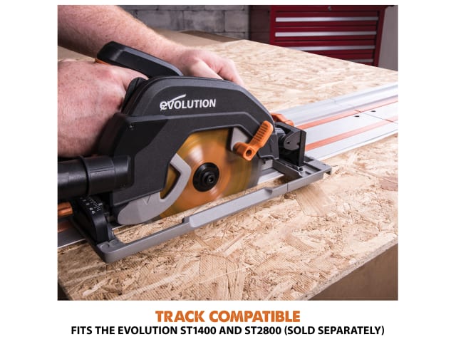 Evolution R185CCSX+ Circular Track Saw 185mm 1600W 110V Adjustable Depth