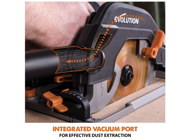 Evolution R185CCSX+ Circular Track Saw 185mm 1600W 110V Adjustable Depth