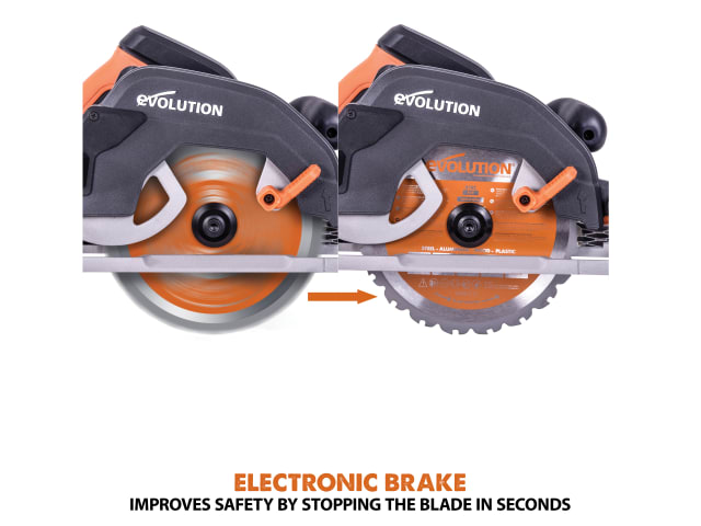 Evolution R185CCSX+ Circular Track Saw 185mm 1600W 110V Adjustable Depth