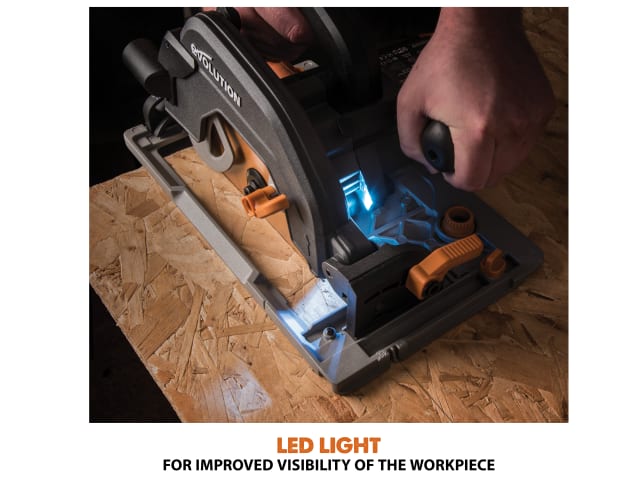Evolution R185CCSX+ Circular Track Saw 185mm 1600W 110V Adjustable Depth