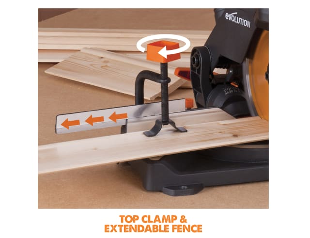 Evolution R210CMS 1200W Multi-Purpose Compound Mitre Saw 240V TCT Blade