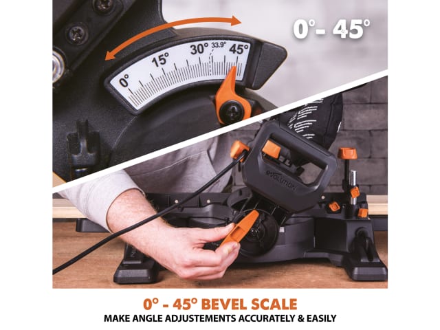 Evolution R210SMS-300+ Pro Sliding Mitre Saw 210mm 1500W Multi-Material