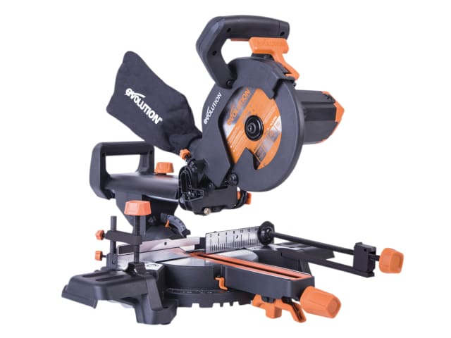 Evolution R210SMS+ Pro Sliding Mitre Saw 210mm 1500W Multi-Material Cutting