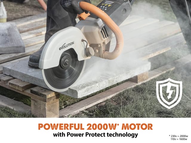 Evolution R230DCT 230mm Disc Cutter 2000W Powerful Ergonomic Design