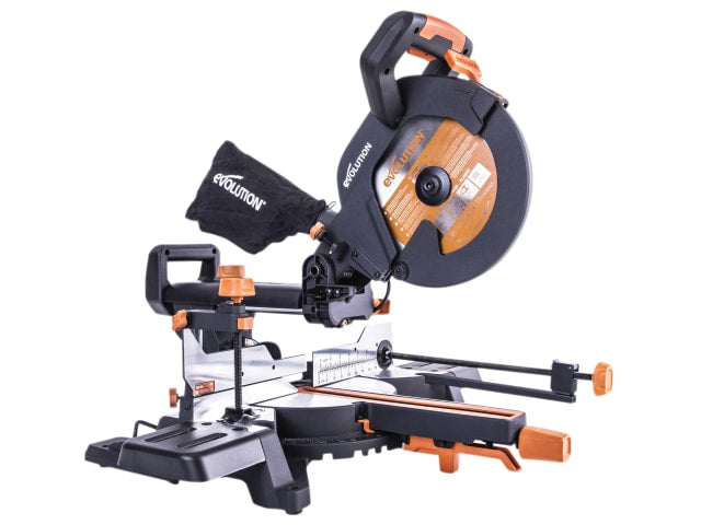 Evolution R255SMS+ Pro Sliding Mitre Saw 255mm 2000W Multi-Material Cutting