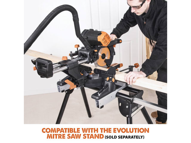 Evolution R255SMS-DB+ 255mm Sliding Mitre Saw 2000W Multi-Material Cutting