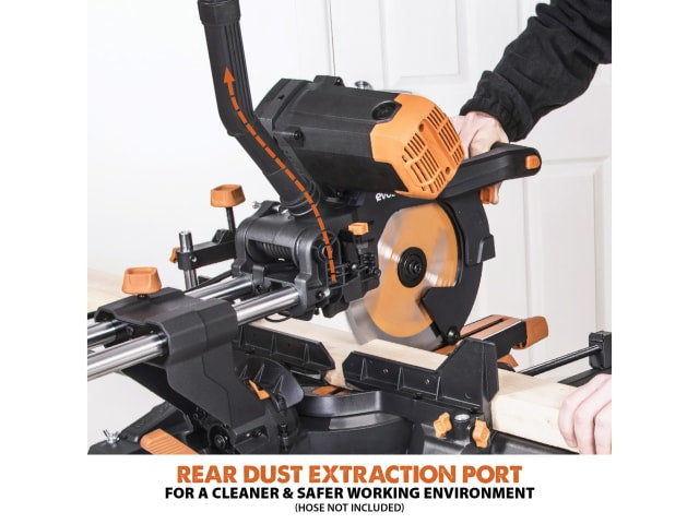Evolution R255SMS-DB+ 255mm Sliding Mitre Saw 2000W Multi-Material Cutting