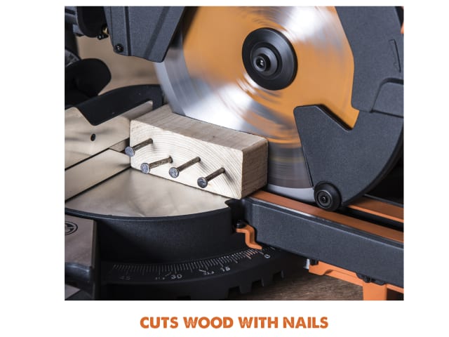 Evolution R255SMS+ Pro Sliding Mitre Saw 255mm 2000W Multi-Material Cutting