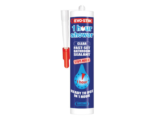 EVO-STIK 1 Hour Shower Sealant Clear 310ml Fast-Setting Mould Resistant