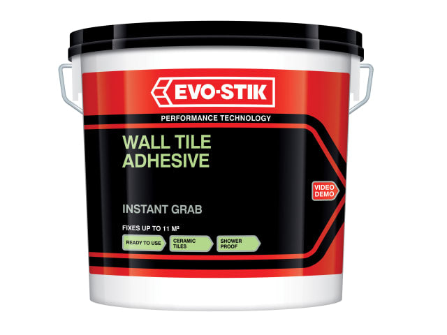 Evo-Stik Instant Grab Wall Tile Adhesive 10L Ready-Mixed for Ceramic Tiles