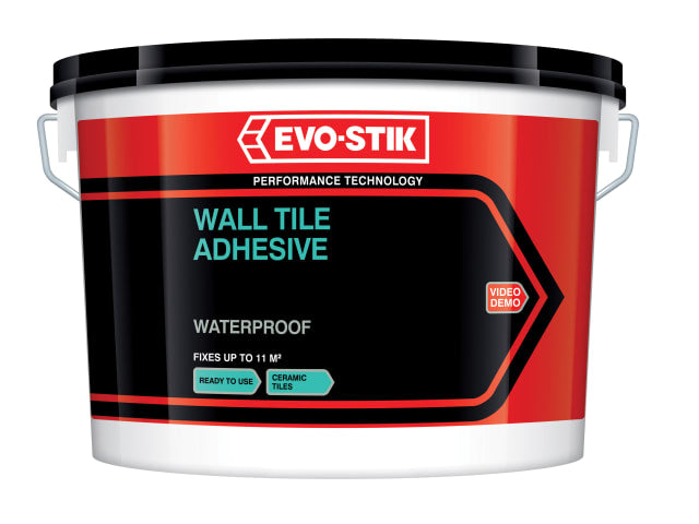 Evo-Stik 10L Waterproof Wall Tile Adhesive Ready-Mixed Non-Slip Easy Apply