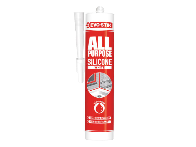 EVO-STIK All Purpose Flex Silicone Sealant White C20 Waterproof Mould Resistant