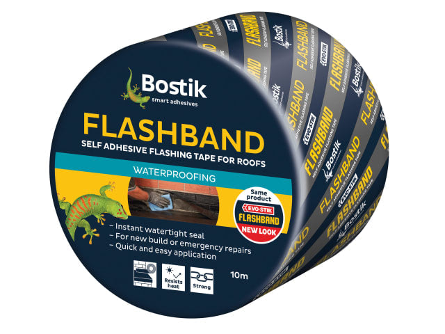 Bostik EVO-STIK Flashband Self-Adhesive Roof Seal 150mm x 10m Grey Roll