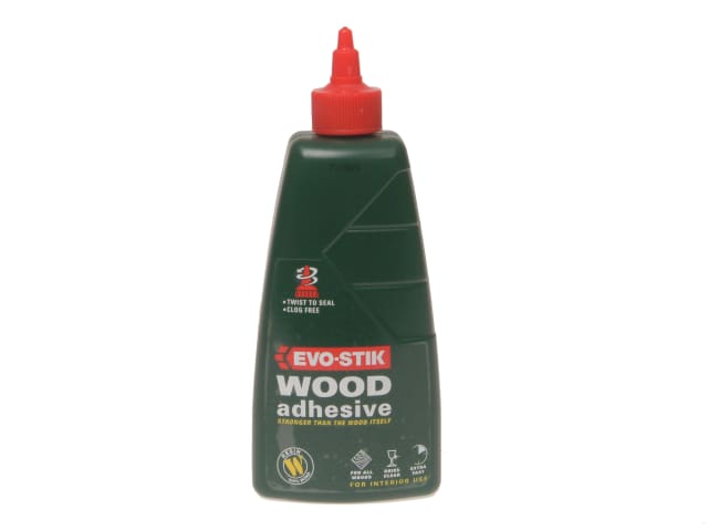 EVO-STIK Wood Glue Interior 500ml Extra Strong Fast-Setting Clear Finish