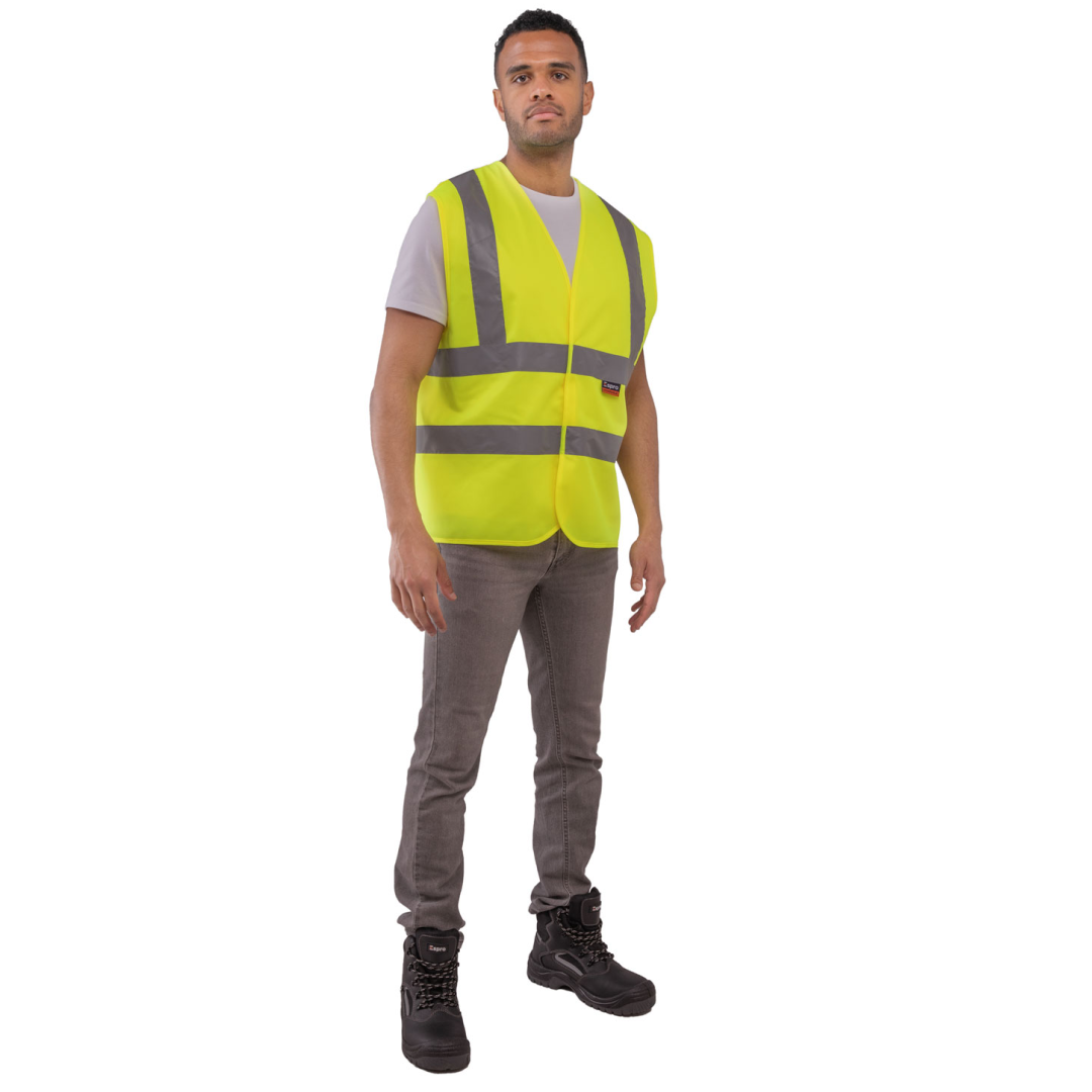 Espro High Visibility Waistcoat Velcro Fastening EN20471 Reflective Safety Gear