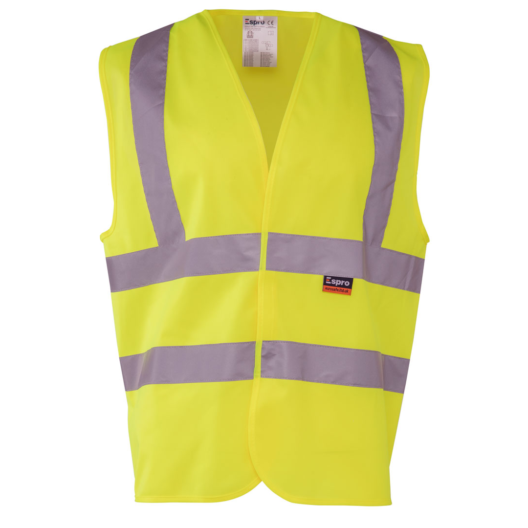Espro High Visibility Waistcoat Velcro Fastening EN20471 Reflective Safety Gear