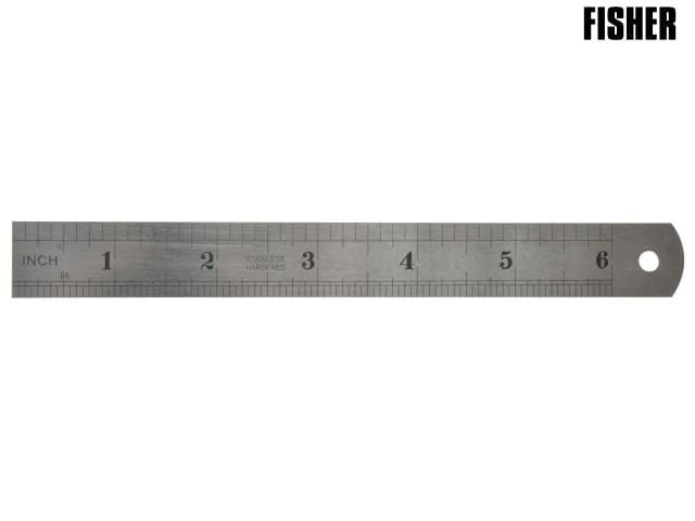Fisher F106ME 150mm Steel Rule Double Sided Metric English Accurate Measurement