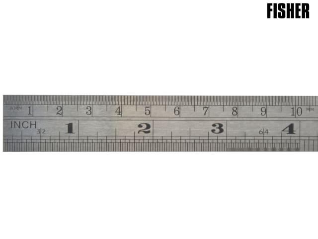 Fisher F106ME 150mm Steel Rule Double Sided Metric English Accurate Measurement