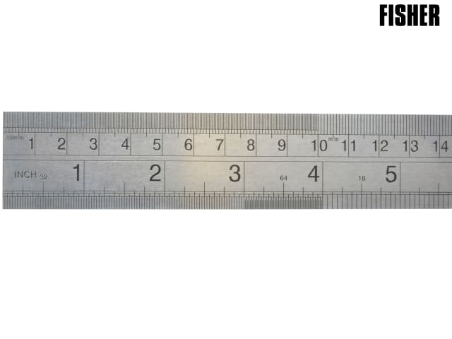 Fisher F124ME 600mm Stainless Steel Rule Double Sided Metric English Measurement