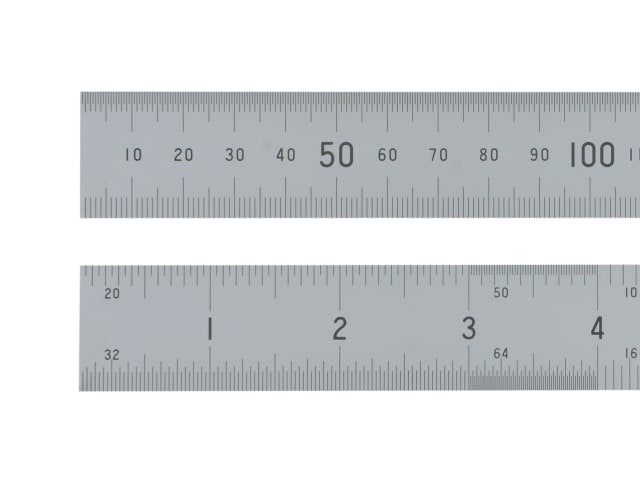 Fisher Satin Chrome Steel Rule 300mm 12in Double Sided Metric & Imperial