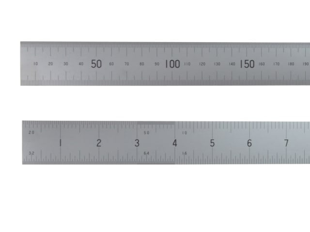 Fisher Satin Chrome Steel Rule 600mm 24in Double Sided Metric Imperial Markings