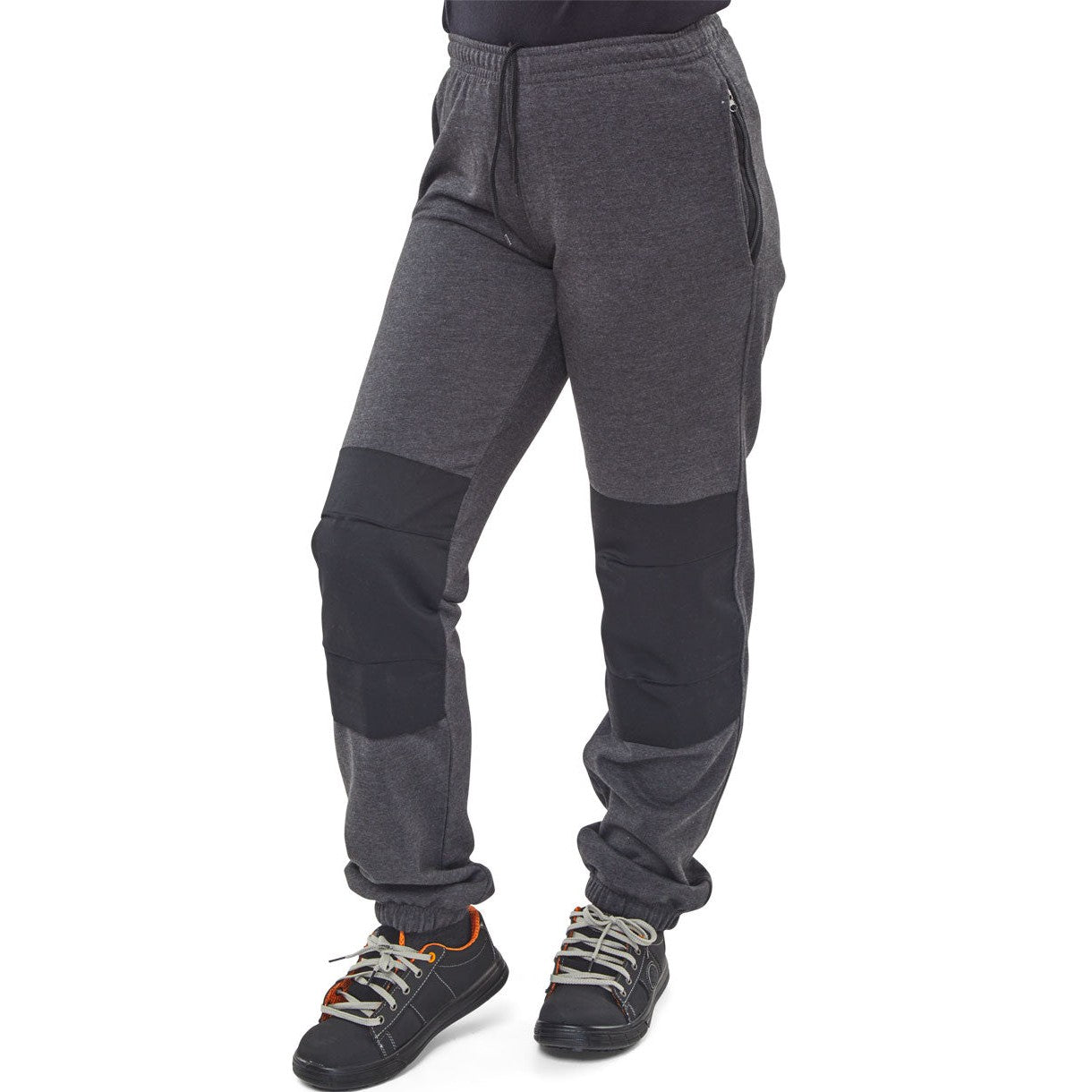 Beeswift Grey Fleece Jogging Bottoms with Knee Pad Pockets and Zipped Pockets