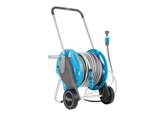 Flopro+ Hose Cart with 30m Hose Rust-Resistant Frame Adjustable Handle
