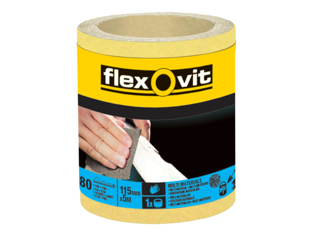 Flexovit Hi-Performance Sanding Roll 115mm x 5m Extra Coarse 40G Aluminium Oxide