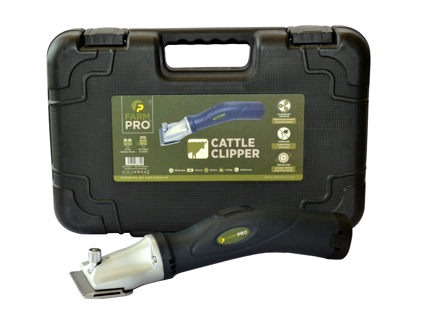 FarmPro Grooming Cordless Cattle Clipper High-Performance Brushless Motor A7