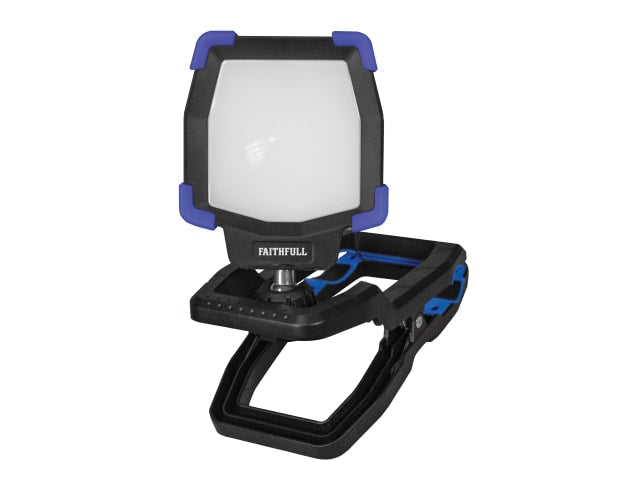 Faithfull Power Plus 30W Rechargeable Clip Light 3000 Lumens IP65 Heavy-Duty