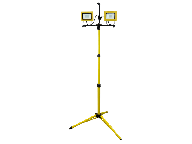 Faithfull Power Plus 60W LED Twin Tripod Site Light 5400 Lumens IP54