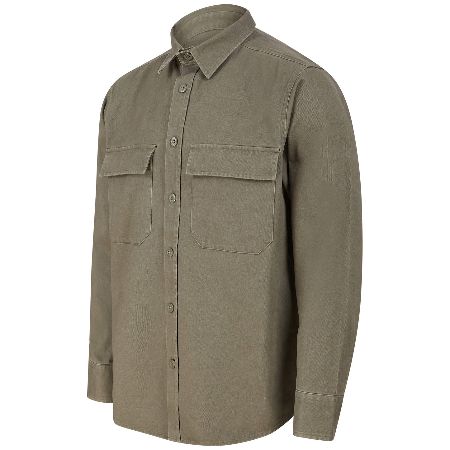 Front Row Heavyweight Drill Overshirt with Mitred Pockets Tag-Free Workwear
