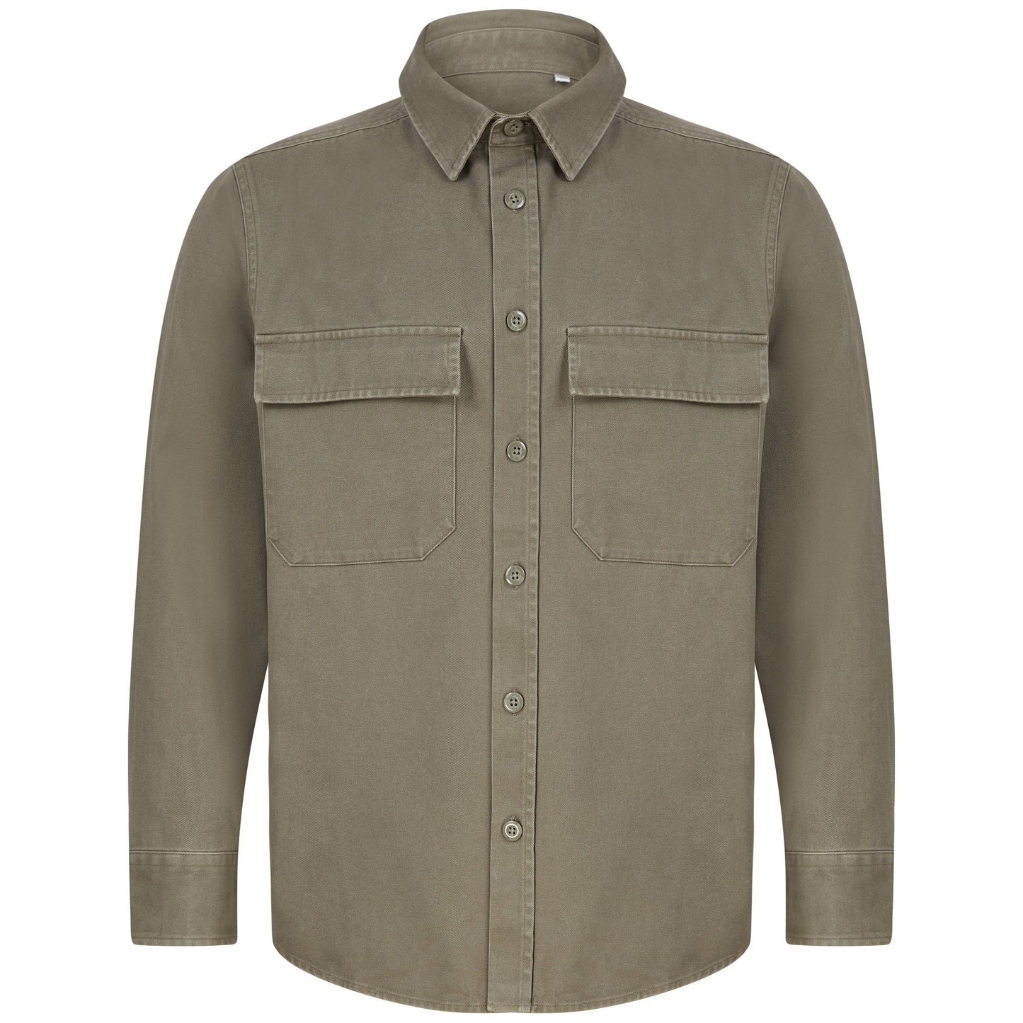 Front Row Heavyweight Drill Overshirt with Mitred Pockets Tag-Free Workwear