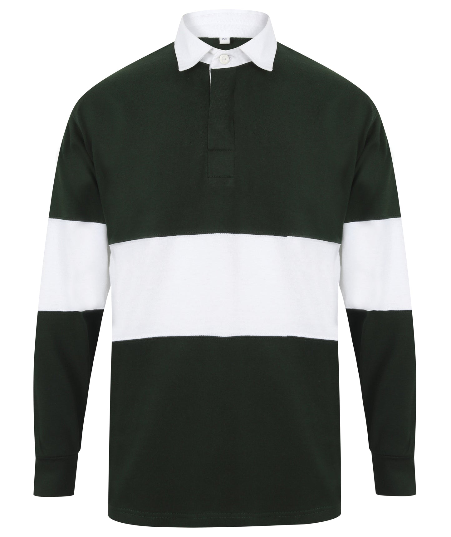 Front Row Panelled Rugby Shirt Heavyweight Cotton Retro Fit Tag Free S-XL
