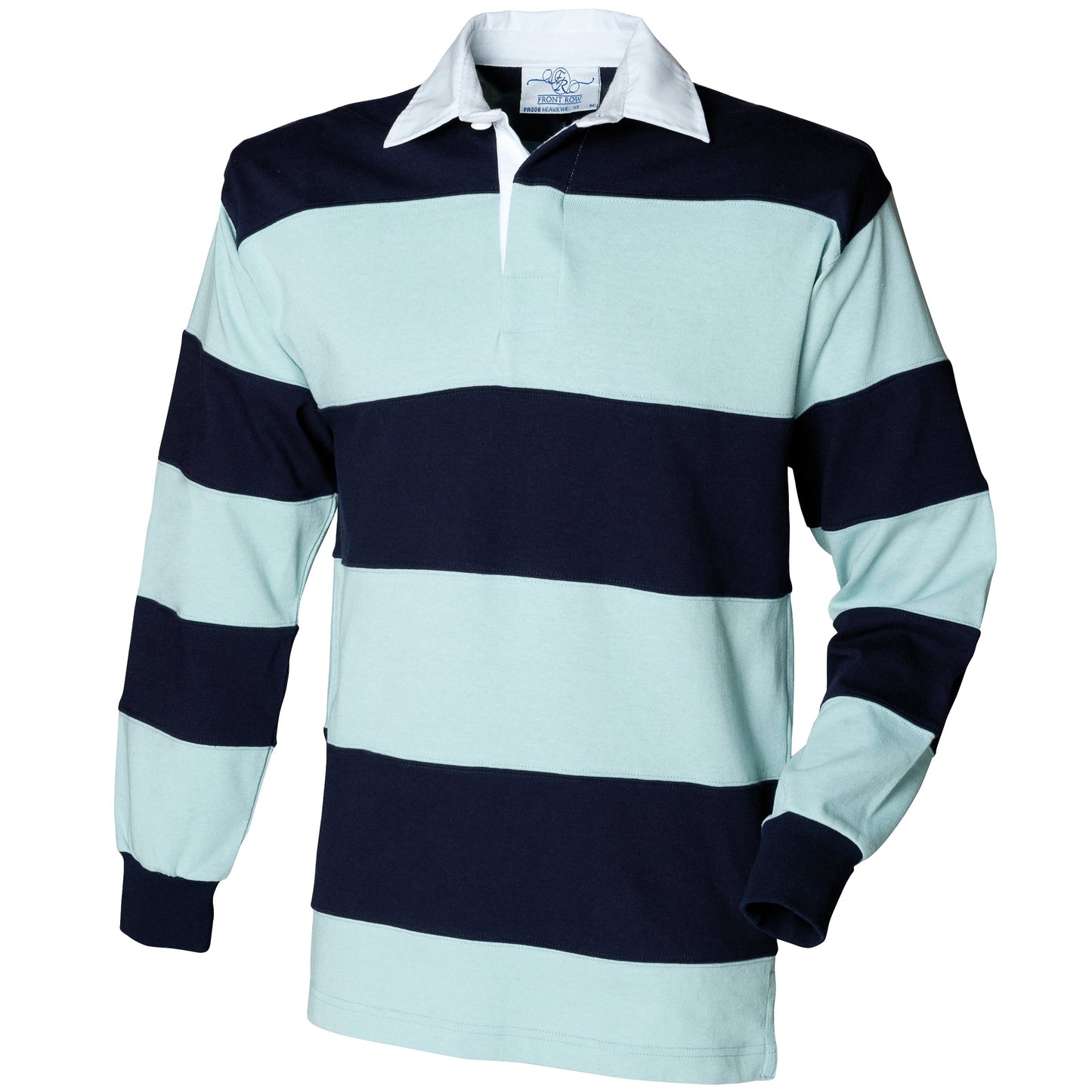 Front Row Sewn Stripe Long Sleeve Rugby Shirt Heavyweight Jersey S-2XL
