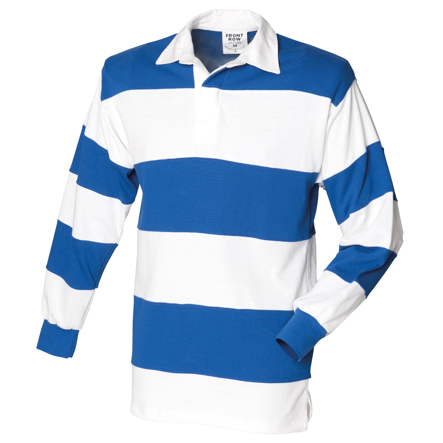 Front Row Sewn Stripe Long Sleeve Rugby Shirt Heavyweight Jersey S-2XL