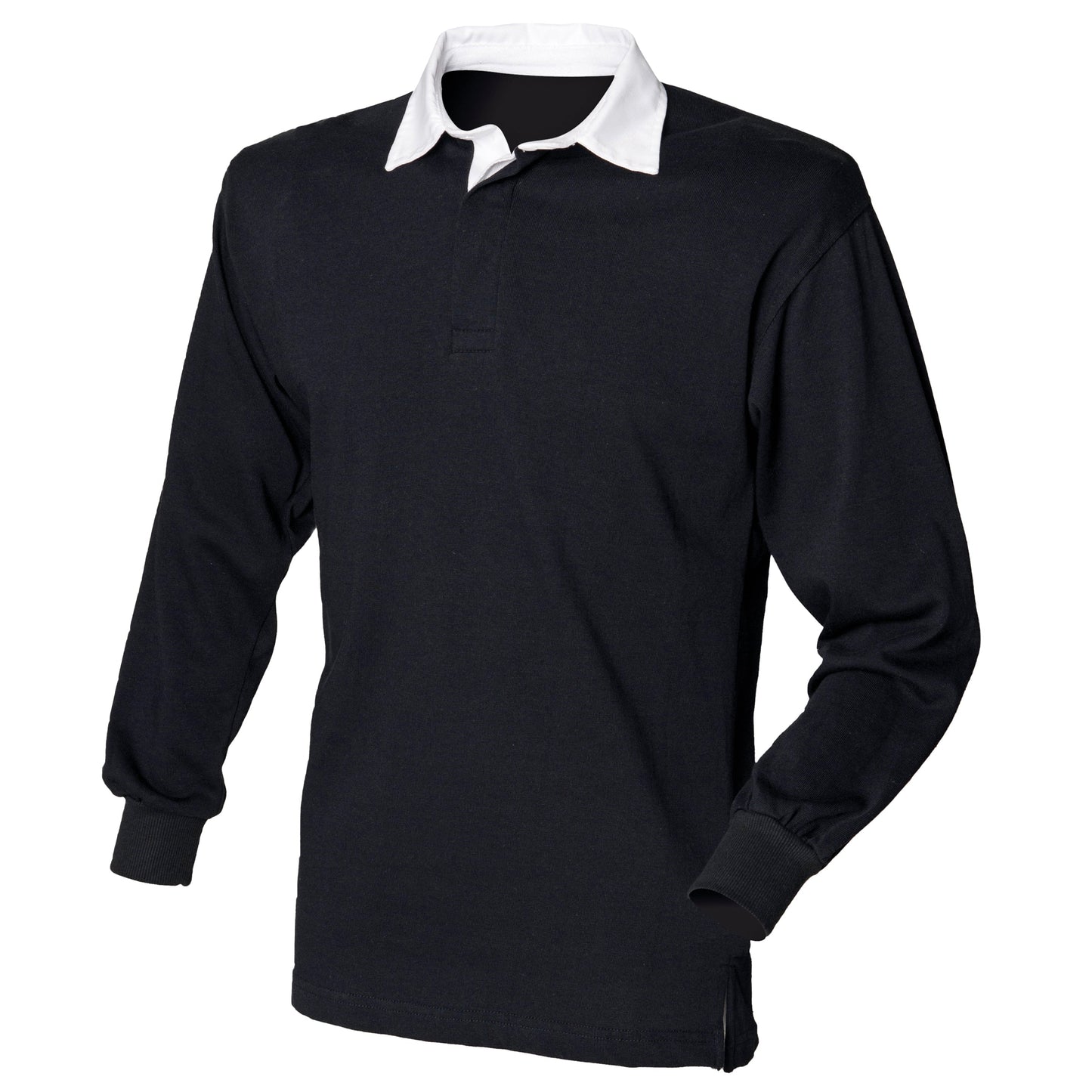 Front Row Long Sleeve Rugby Shirt 100% Cotton Woven Collar Customizable Logo