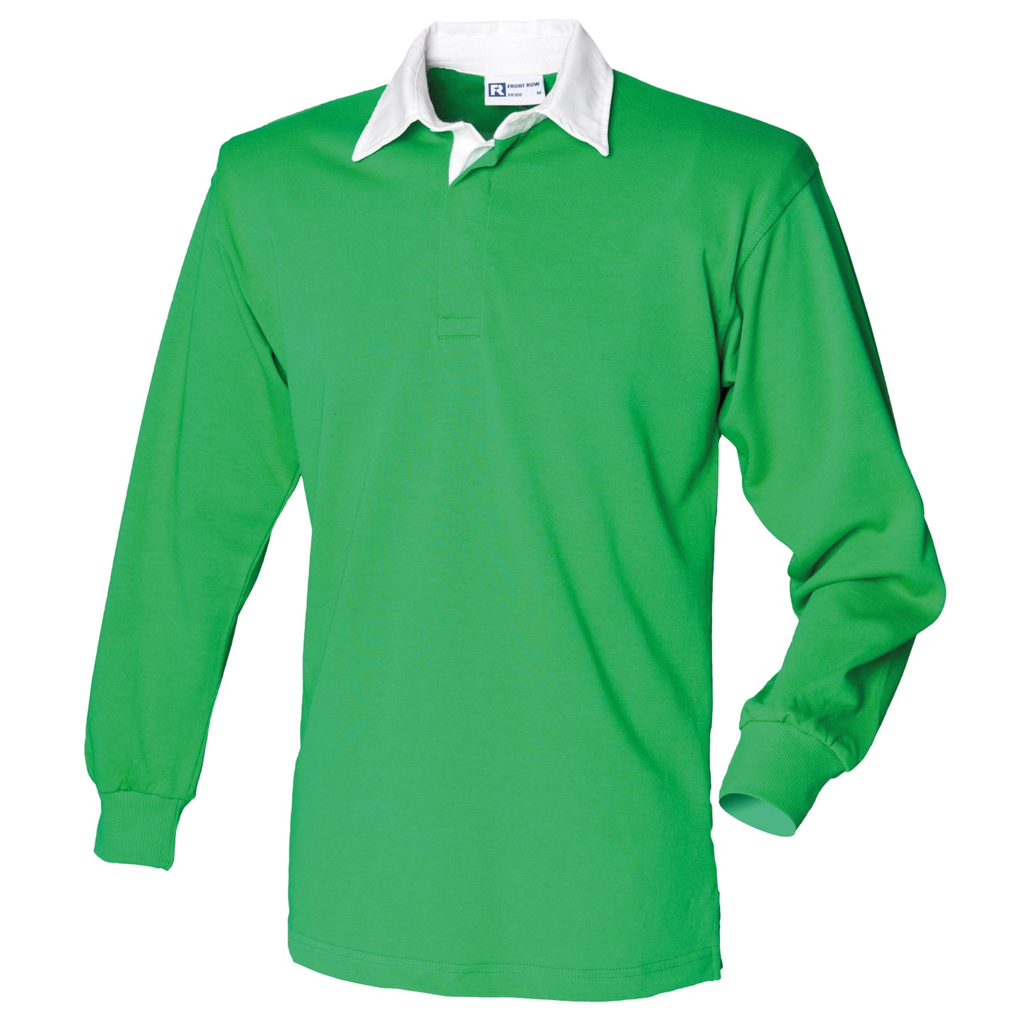 Front Row Long Sleeve Rugby Shirt 100% Cotton Woven Collar Customizable Logo