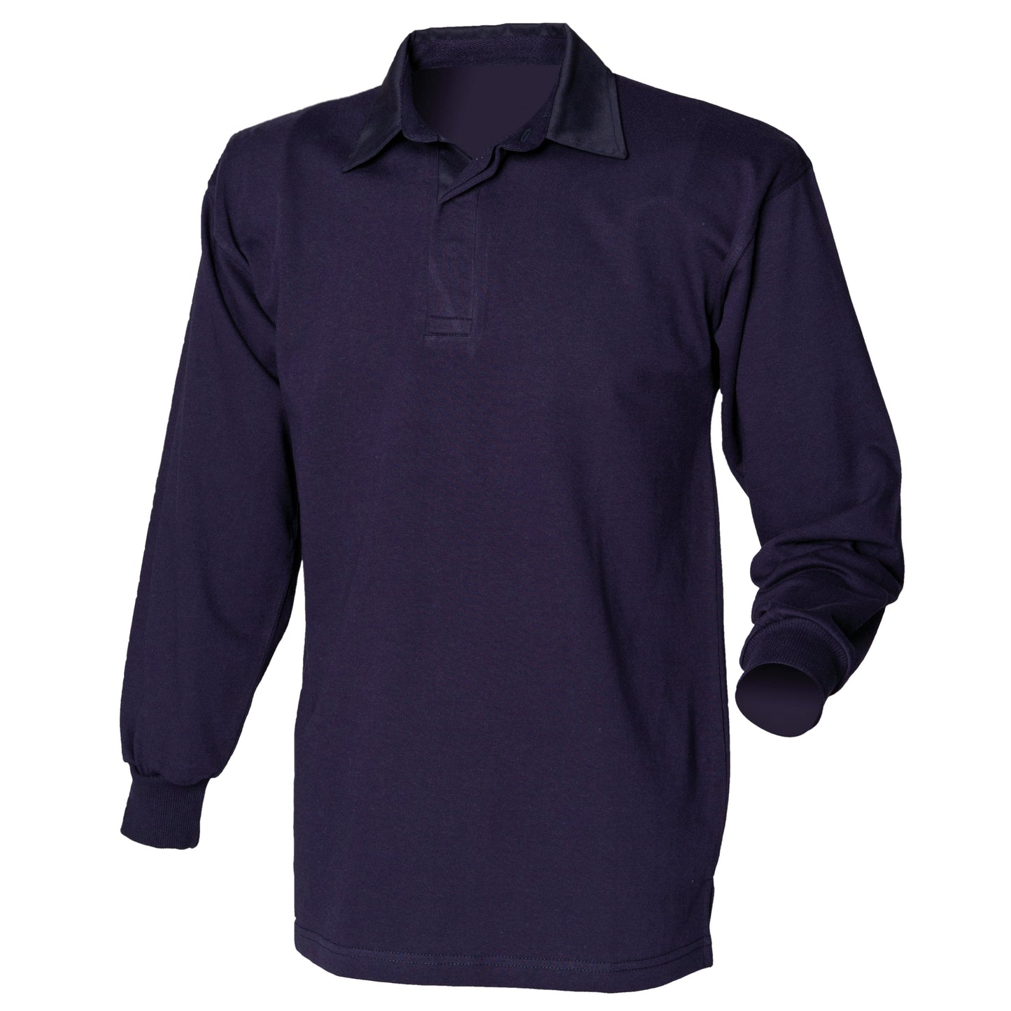Front Row Long Sleeve Rugby Shirt 100% Cotton Woven Collar Customizable Logo