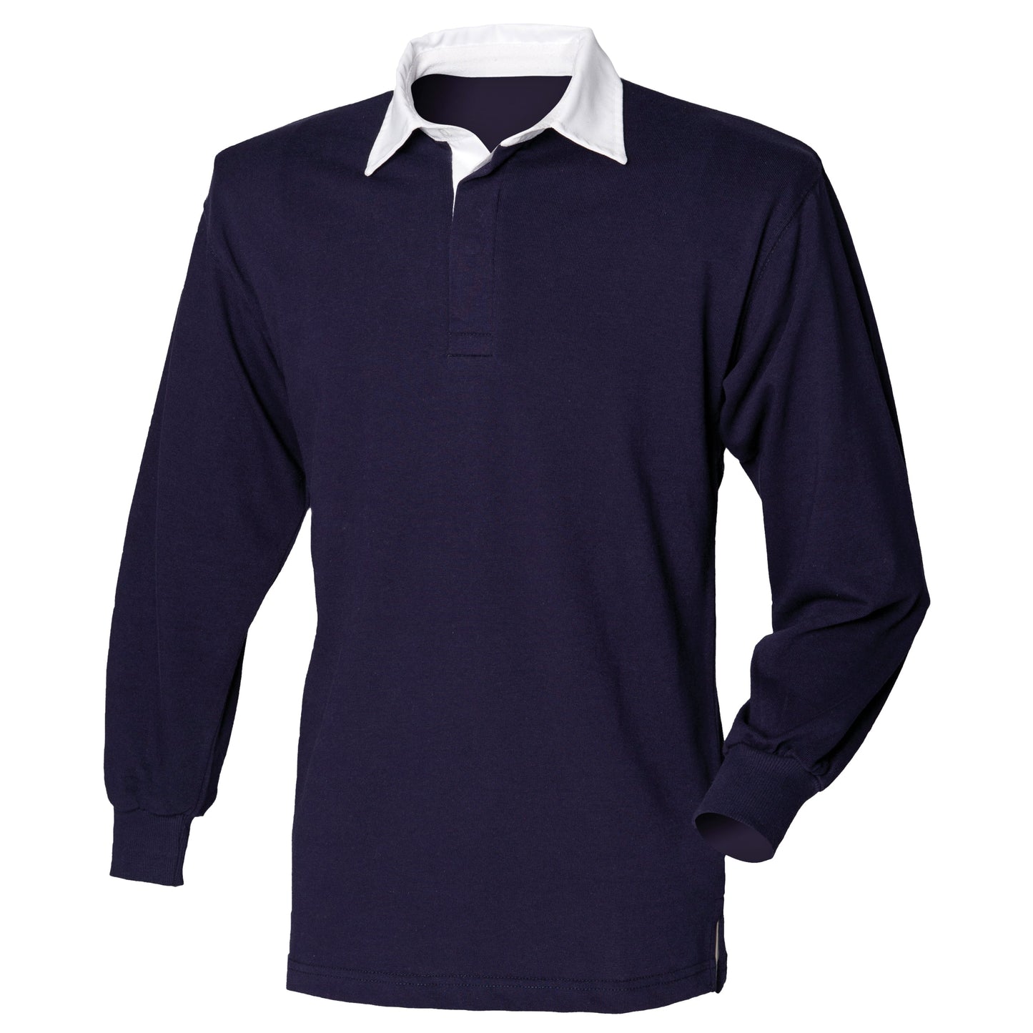 Front Row Long Sleeve Rugby Shirt 100% Cotton Woven Collar Customizable Logo